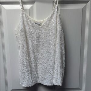 Express Sparkling White Sequin Camisole